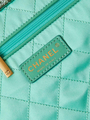 Chanel 22 HandBag Fantasy color Calfskin & Gold-Tone Metal AS3261 Green - Default Title - View 8