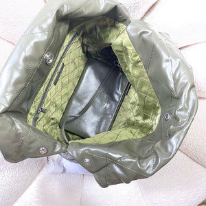 Chanel 22 Handbag Shiny Calfskin AS3261 Dark Green - Default Title - View 7