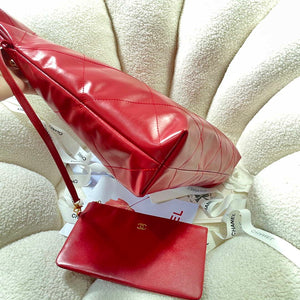 Chanel 22 Handbag Shiny Calfskin AS3261 Red - Default Title - View 3