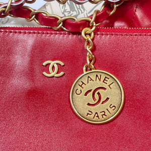 Chanel 22 Handbag Shiny Calfskin AS3261 Red - Default Title - View 6