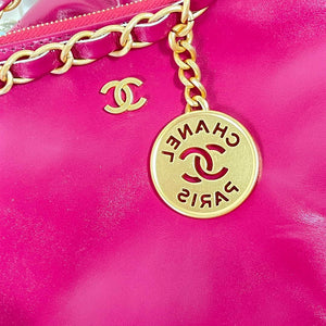 Chanel 22 Handbag Shiny Calfskin AS3261 Rose Red - Default Title - View 6