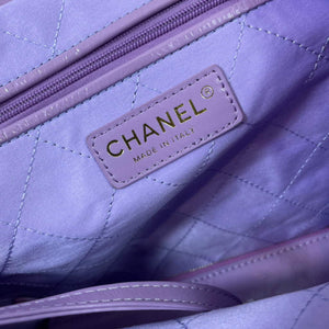 Chanel 22 Handbag Shiny Calfskin Gold AS3261 Purple - Default Title - View 9