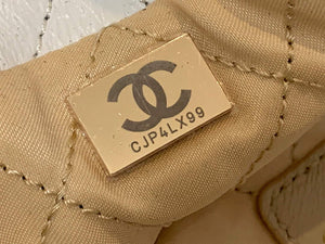 Chanel 22 Handbag Shiny Calfskin Gold AS3261 White - Default Title - View 9