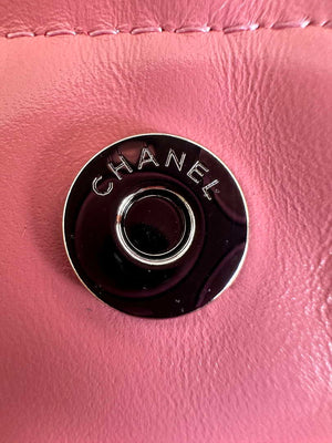 Chanel 22 Handbag Shiny Pink Calfskin AS3261 with Symphony Hardware - Default Title - View 9