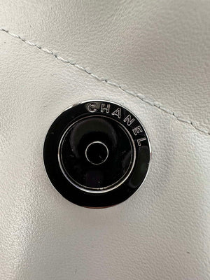 Chanel 22 Handbag Shiny White Calfskin AS3261 with Symphony Hardware - Default Title - View 6