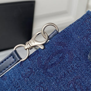 Chanel 22 Handbag Silver-Tone Metal Canvas AS3260 Blue denim - Default Title - View 3