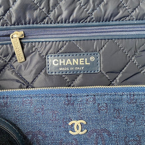 Chanel 22 Handbag Silver-Tone Metal Canvas AS3260 Blue denim - Default Title - View 8