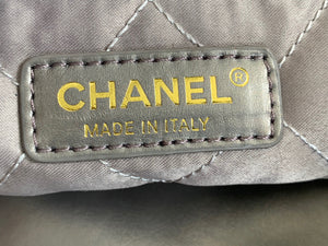 Chanel 22 Large Handbag Shiny Calfskin Gold-Tone Metal AS3262 Ruthenium - Default Title - View 8
