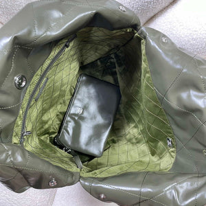 Chanel 22 Large Handbag Shiny Calfskin AS3262 Dark Green - Default Title - View 7