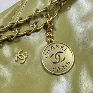 Chanel 22 Large Handbag Shiny Calfskin AS3262 Light Green - Default Title - View 6