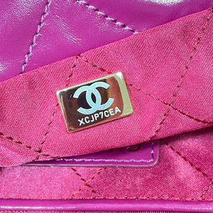 Chanel 22 Large Handbag Shiny Calfskin AS3262 Rose Red - Default Title - View 8