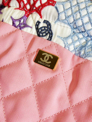 Chanel 22 Mini Handbag AS3980 Lace Patchwork & Gold-Tone Metal Multicolour - Default Title - View 9