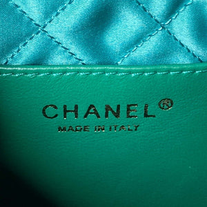 Chanel 22 Mini Handbag AS3980 Shiny Calfskin & Gold-Tone Metal Green - Default Title - View 8