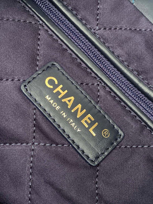 Chanel 22 Mini Handbag AS3980 Shiny Calfskin & Gold-Tone Metal Navy Blue - Default Title - View 9