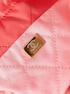 Chanel 22 Mini Handbag AS3980 Shiny Calfskin & Gold-Tone Metal Red - Default Title - View 9