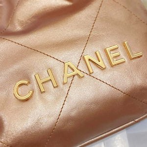 Chanel 22 Mini Handbag AS3980 Shiny Calfskin & Gold-Tone Metal Copper - Default Title - View 5