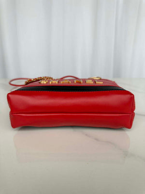 Chanel 22 Mini Handbag AS3980 Shiny Calfskin & Gold-Tone Metal Red & Black - Default Title - View 4