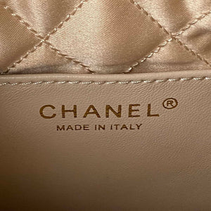 Chanel 22 Mini Handbag AS3980 Shiny Calfskin & Gold-Tone Metal White - Default Title - View 8