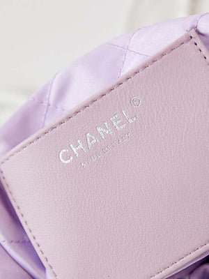 Chanel 22 Mini Handbag Patent Gradient Calfskin Lacquered Metal AS3980 White & Light Purple - Default Title - View 8