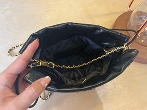 Chanel 22 Mini Handbag Shiny Calfskin & Gold-Tone Metal AS3980 Black - Default Title - View 7