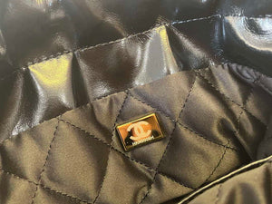 Chanel 22 Mini Handbag Shiny Calfskin & Gold-Tone Metal AS3980 Black - Default Title - View 9