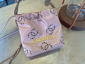 Chanel 22 Mini Handbag Shiny Calfskin & Gold-Tone Metal AS3980 Pink - Default Title - View 2