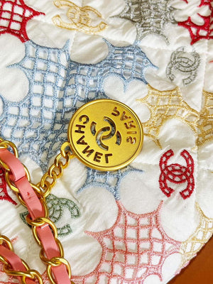 Chanel 22 Small Handbag AS3260 Lace Patchwork & Gold-Tone Metal Multicolour - Default Title - View 5