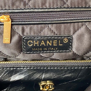 Chanel 22 Small Handbag AS3260 Memorial Calfskin leather Black Gold - Default Title - View 8