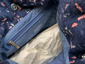 Chanel 22 Small Handbag Denim & Silver-Tone Metal AS3260 Blue Multicolor - Default Title - View 8