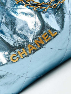 Chanel 22 Small Handbag Fantasy color Calfskin & Gold-Tone Metal AS3260 Blue - Default Title - View 2