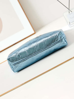 Chanel 22 Small Handbag Fantasy color Calfskin & Gold-Tone Metal AS3260 Blue - Default Title - View 6