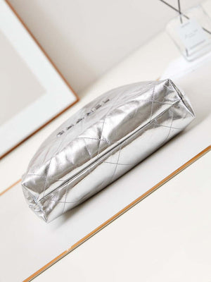Chanel 22 Small Handbag Fantasy color Calfskin & Silver-Tone Metal AS3260 Silver - Default Title - View 6