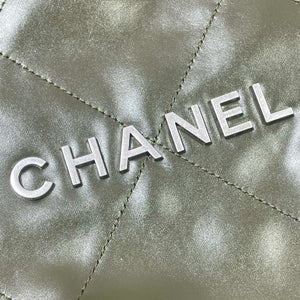Chanel 22 Small Handbag Shiny Calfskin AS3260 Dark Green - Default Title - View 5
