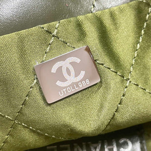 Chanel 22 Small Handbag Shiny Calfskin AS3260 Dark Green - Default Title - View 8