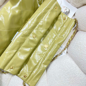 Chanel 22 Small Handbag Shiny Calfskin AS3260 Light Green - Default Title - View 9