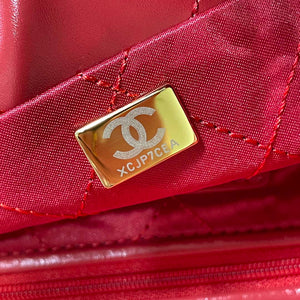 Chanel 22 Small Handbag Shiny Calfskin AS3260 Red - Default Title - View 8