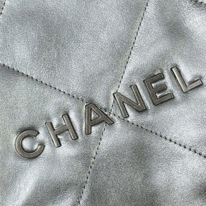 Chanel 22 Small Handbag Shiny Calfskin AS3260 Silver - Default Title - View 5