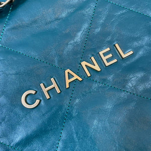 Chanel AS3260 22 Small Handbag Shiny Calfskin Green Gold - Default Title - View 6