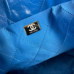 Chanel AS3260 22 Small Handbag Shiny Calfskin Blue Gold - Default Title - View 9