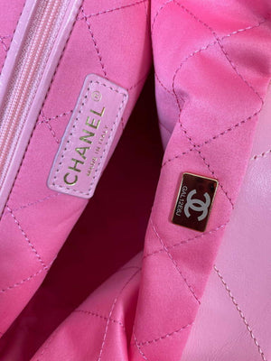 Chanel AS3260 22 Small Handbag Shiny Calfskin Light Pink Gold - Default Title - View 8