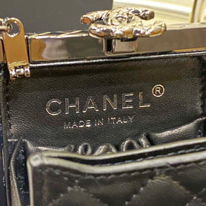 Chanel 22K Evening Bag With Pearls Black and Silver - Default Title - View 9