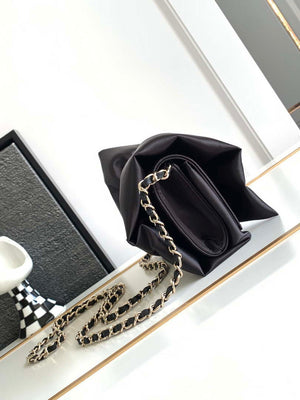 Chanel AS4098 23A Clutch satin bow evening bag Black - Default Title - View 2