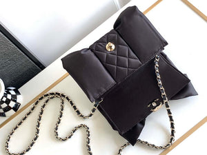 Chanel AS4098 23A Clutch satin bow evening bag Black - Default Title - View 7