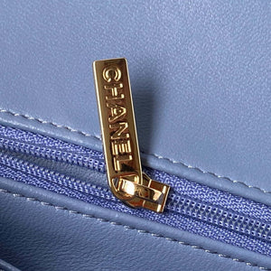 Chanel 23K AS2431 Mini flap Lambskin bag with top handle Blue - Default Title - View 9