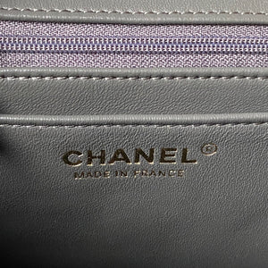 Chanel 23K AS2431 Mini flap Lambskin bag with top handle Gray - Default Title - View 8