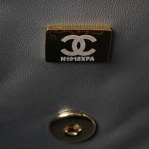 Chanel 23K AS2431 Mini flap Lambskin bag with top handle Gray - Default Title - View 9