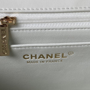Chanel 23K AS2431 Mini flap Lambskin bag with top handle Whtie - Default Title - View 8