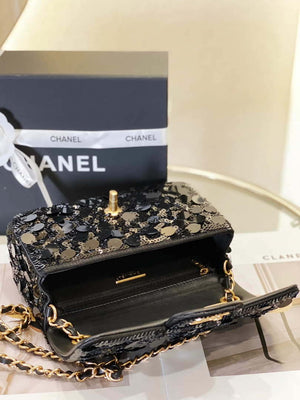 Chanel 23P limited edition new classic CF sequin bag Black - Default Title - View 7