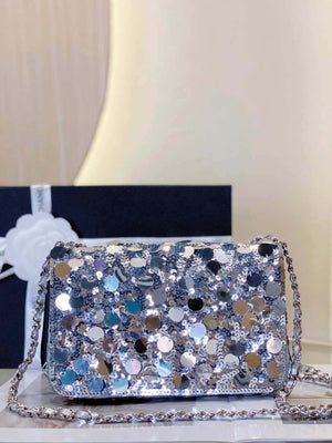 Chanel 23P limited edition new classic CF sequin bag Silver - Default Title - View 4