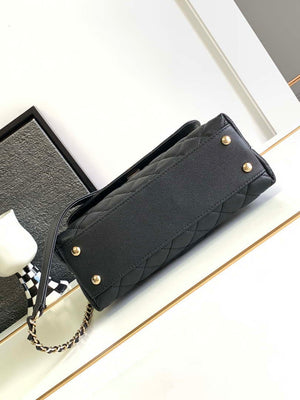 Chanel 23P Medium Flap Bag With Brown Top Handle Bag A92990 Black - Default Title - View 4